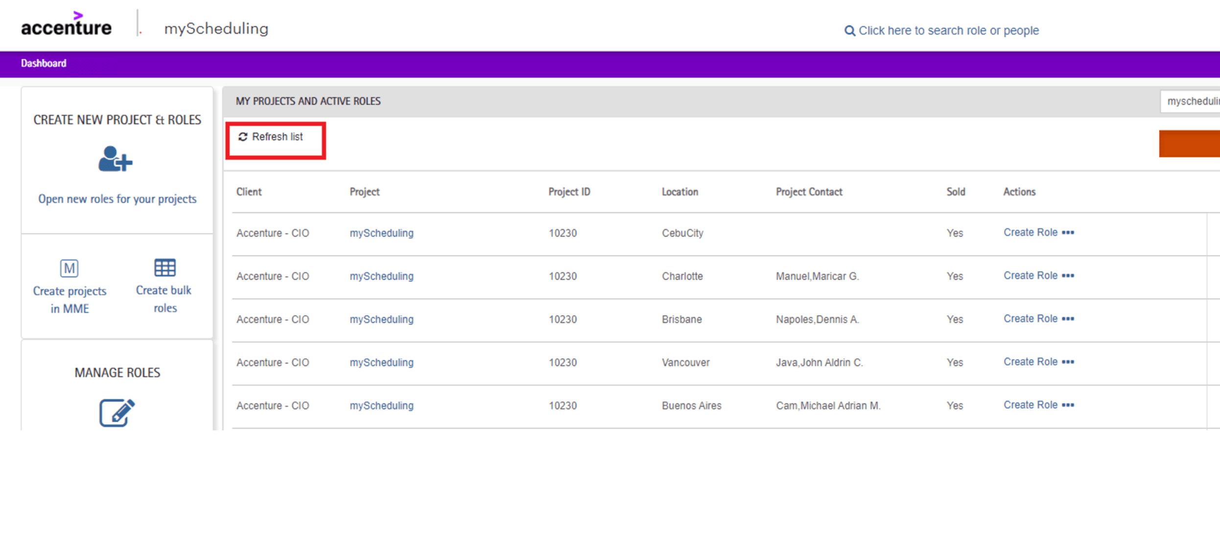 Accenture MyScheduling screenshot